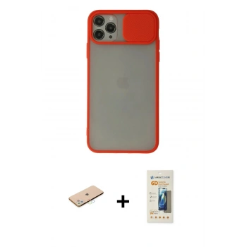 MARSİLYAN™- iPhone 11 Pro Max Kılıf Vadi Çizgi - Siyah 6D Mat Seramik Hayalet Nano Ekran Koruyucu + Renkli Kamera Lens Koruma Cam - MI