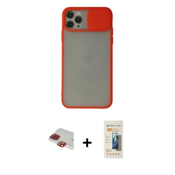 MARSİLYAN™- iPhone 11 Pro Max Kılıf Vadi Çizgi - Siyah 6D Mat Seramik Hayalet Nano Ekran Koruyucu + Pers Alüminyum Kamera Lens - KI