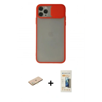 MARSİLYAN™- iPhone 11 Pro Max Kılıf Vadi Çizgi - Siyah 6D Mat Seramik Hayalet Nano Ekran Koruyucu + Renkli Kamera Lens Koruma Cam - SI