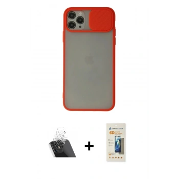MARSİLYAN™- iPhone 11 Pro Max Kılıf Vadi Çizgi - Siyah 6D Mat Seramik Hayalet Nano Ekran Koruyucu + Kamera Lens Koruma Cam - SF