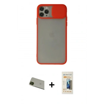 MARSİLYAN™- iPhone 11 Pro Max Kılıf Vadi Çizgi - Siyah 6D Mat Seramik Hayalet Nano Ekran Koruyucu + Rainbow Kamera Lens Koruma Cam - YL