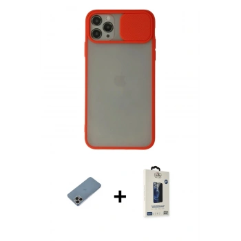 MARSİLYAN™- iPhone 11 Pro Max Kılıf Vadi Çizgi - Siyah Bilvis Hayalet Cam Ekran Koruyucu + Shine Kamera Lens Koruma Cam - GI