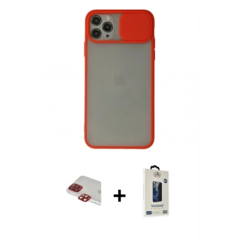 MARSİLYAN™- iPhone 11 Pro Max Kılıf Vadi Çizgi - Siyah Bilvis Hayalet Cam Ekran Koruyucu + Pers Alüminyum Kamera Lens - KI