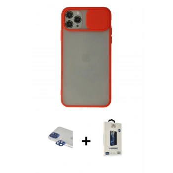 MARSİLYAN™- iPhone 11 Pro Max Kılıf Vadi Çizgi - Siyah Bilvis Hayalet Cam Ekran Koruyucu + Pers Alüminyum Kamera Lens - LT