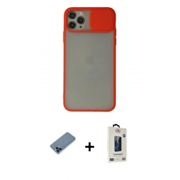MARSİLYAN™- iPhone 11 Pro Max Kılıf Vadi Çizgi - Siyah Bilvis Hayalet Cam Ekran Koruyucu + Metal Kamera Lens Koruma Cam - MI