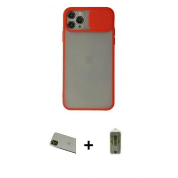 MARSİLYAN™- iPhone 11 Pro Max Kılıf Vadi Çizgi - Siyah Joko Magic 5D Hayalet Cam + Rainbow Kamera Lens Koruma Cam - YL