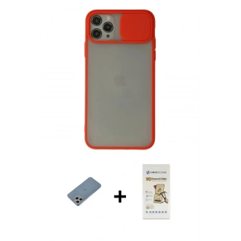MARSİLYAN™- iPhone 11 Pro Max Kılıf Vadi Çizgi - Siyah Mat Seramik Nano Ekran Koruyucu + Shine Kamera Lens Koruma Cam - GS