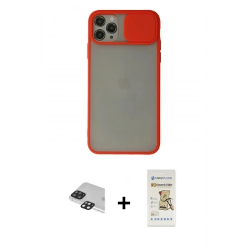 MARSİLYAN™- iPhone 11 Pro Max Kılıf Vadi Çizgi - Siyah Mat Seramik Nano Ekran Koruyucu + Pers Alüminyum Kamera Lens - SH