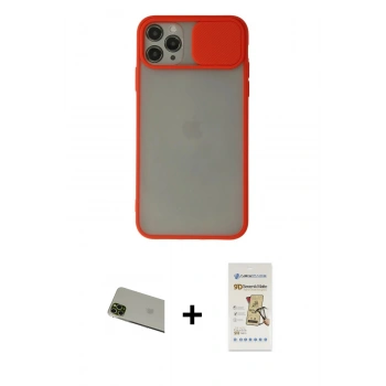 MARSİLYAN™- iPhone 11 Pro Max Kılıf Vadi Çizgi - Siyah Mat Seramik Nano Ekran Koruyucu + Rainbow Kamera Lens Koruma Cam - YL