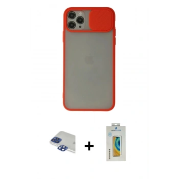 MARSİLYAN™- iPhone 11 Pro Max Kılıf Vadi Çizgi - Siyah Polymer Nano Ekran Koruyucu + Pers Alüminyum Kamera Lens - LT