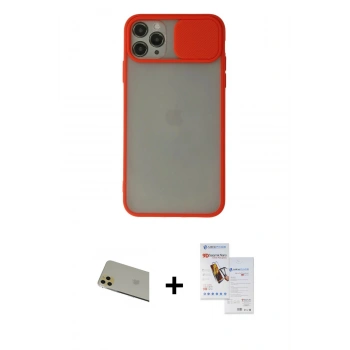 MARSİLYAN™- iPhone 11 Pro Max Kılıf Vadi Çizgi - Siyah Seramik Nano Ekran Koruyucu + Rainbow Kamera Lens Koruma Cam - GD