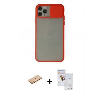 MARSİLYAN™- iPhone 11 Pro Max Kılıf Vadi Çizgi - Siyah Seramik Nano Ekran Koruyucu + Renkli Kamera Lens Koruma Cam - TU