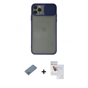 MARSİLYAN™- iPhone 11 Pro Max Kılıf Vadi Çizgi - Siyah Seramik Nano Ekran Koruyucu + Shine Kamera Lens Koruma Cam - GS