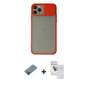 MARSİLYAN™- iPhone 11 Pro Max Kılıf Vadi Çizgi - Siyah Seramik Nano Ekran Koruyucu + Metal Kamera Lens Koruma Cam - SH