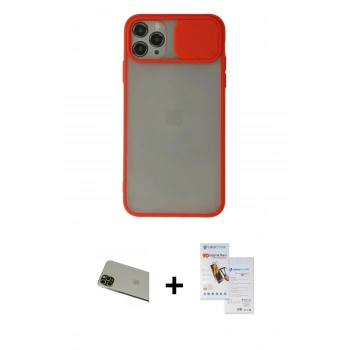 MARSİLYAN™- iPhone 11 Pro Max Kılıf Vadi Çizgi - Siyah Seramik Nano Ekran Koruyucu + Rainbow Kamera Lens Koruma Cam - YL