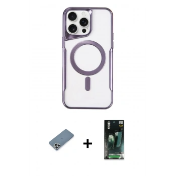 MARSİLYAN™- iPhone 11 Pro Max Kılıf Yadigar Klasik Özel Seri - Şeffaf 360 Full Body Arka Koruyucu + Metal Kamera Lens Koruma Cam - GS