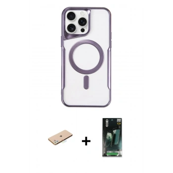 MARSİLYAN™- iPhone 11 Pro Max Kılıf Yadigar Klasik Özel Seri - Şeffaf 360 Full Body Arka Koruyucu + Renkli Kamera Lens Koruma Cam - MI
