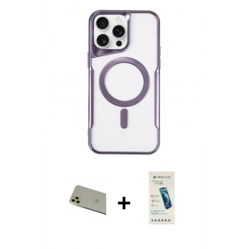 MARSİLYAN™- iPhone 11 Pro Max Kılıf Yadigar Klasik Özel Seri - Şeffaf Pasifik Cam Ekran Koruyucu + Rainbow Kamera Lens Koruma Cam - GD