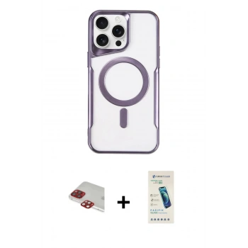 MARSİLYAN™- iPhone 11 Pro Max Kılıf Yadigar Klasik Özel Seri - Şeffaf Pasifik Cam Ekran Koruyucu + Pers Alüminyum Kamera Lens - KI