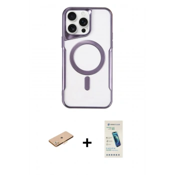 MARSİLYAN™- iPhone 11 Pro Max Kılıf Yadigar Klasik Özel Seri - Şeffaf Pasifik Cam Ekran Koruyucu + Renkli Kamera Lens Koruma Cam - TU