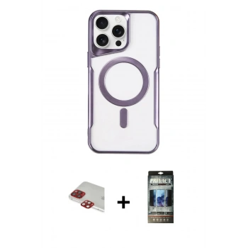 MARSİLYAN™- iPhone 11 Pro Max Kılıf Yadigar Klasik Özel Seri - Siyah 34D Hayalet Izgaralı Cam + Pers Alüminyum Kamera Lens - KI
