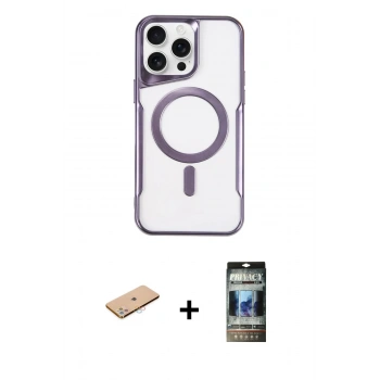 MARSİLYAN™- iPhone 11 Pro Max Kılıf Yadigar Klasik Özel Seri - Siyah 34D Hayalet Izgaralı Cam + Renkli Kamera Lens Koruma Cam - PE