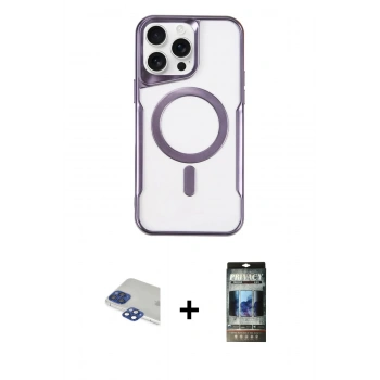 MARSİLYAN™- iPhone 11 Pro Max Kılıf Yadigar Klasik Özel Seri - Siyah 34D Hayalet Izgaralı Cam + Pers Alüminyum Kamera Lens - LT