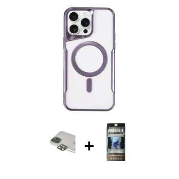 MARSİLYAN™- iPhone 11 Pro Max Kılıf Yadigar Klasik Özel Seri - Siyah 34D Hayalet Izgaralı Cam + Pers Alüminyum Kamera Lens - YL
