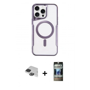 MARSİLYAN™- iPhone 11 Pro Max Kılıf Yadigar Klasik Özel Seri - Siyah 34D Hayalet Izgaralı Cam + Pers Alüminyum Kamera Lens - SH