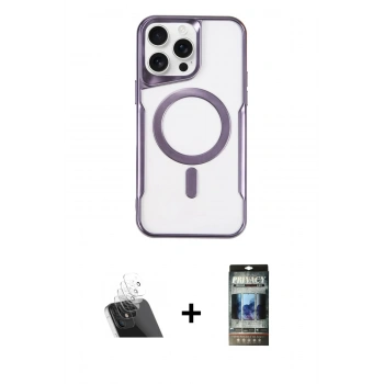 MARSİLYAN™- iPhone 11 Pro Max Kılıf Yadigar Klasik Özel Seri - Siyah 34D Hayalet Izgaralı Cam + Kamera Lens Koruma Cam - SF