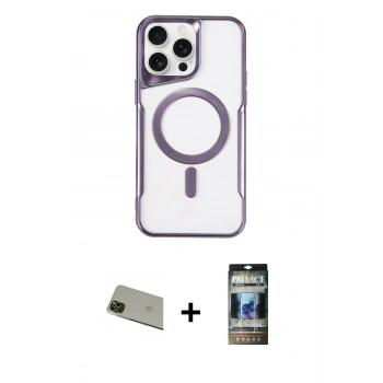 MARSİLYAN™- iPhone 11 Pro Max Kılıf Yadigar Klasik Özel Seri - Siyah 34D Hayalet Izgaralı Cam + Rainbow Kamera Lens Koruma Cam - YL