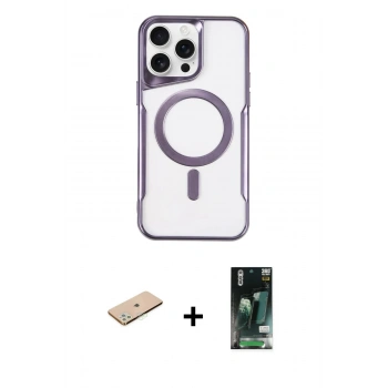 MARSİLYAN™- iPhone 11 Pro Max Kılıf Yadigar Klasik Özel Seri - Siyah 360 Mat Full Body Arka Koruyucu + Renkli Kamera Lens Koruma Cam - YL