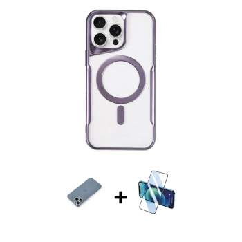 MARSİLYAN™- iPhone 11 Pro Max Kılıf Yadigar Klasik Özel Seri - Siyah 3D Antistatik Cam Ekran Koruyucu + Metal Kamera Lens Koruma Cam - GS