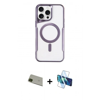 MARSİLYAN™- iPhone 11 Pro Max Kılıf Yadigar Klasik Özel Seri - Siyah 3D Antistatik Cam Ekran Koruyucu + Rainbow Kamera Lens Koruma Cam - YL