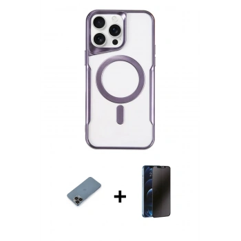 MARSİLYAN™- iPhone 11 Pro Max Kılıf Yadigar Klasik Özel Seri - Siyah 3D Antistatik Hayalet Cam Ekran Koruyucu + Metal Kamera Lens Koruma Cam - SH