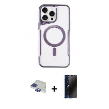 MARSİLYAN™- iPhone 11 Pro Max Kılıf Yadigar Klasik Özel Seri - Siyah 3D Antistatik Hayalet Cam Ekran Koruyucu + Pers Alüminyum Kamera Lens - LT