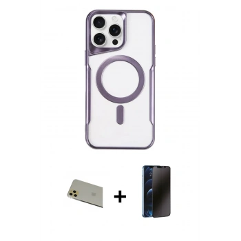 MARSİLYAN™- iPhone 11 Pro Max Kılıf Yadigar Klasik Özel Seri - Siyah 3D Antistatik Hayalet Cam Ekran Koruyucu + Rainbow Kamera Lens Koruma Cam - GD