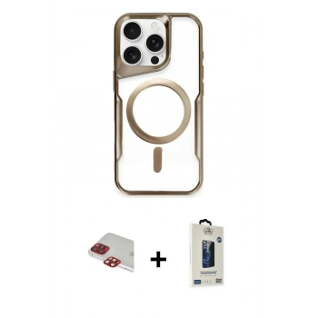 MARSİLYAN™- iPhone 11 Pro Max Kılıf Yadigar Klasik Özel Seri - Siyah Bilvis Hayalet Cam Ekran Koruyucu + Pers Alüminyum Kamera Lens - KI