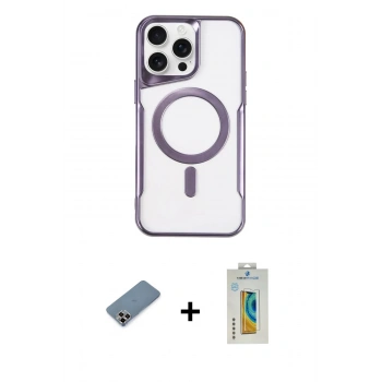MARSİLYAN™- iPhone 11 Pro Max Kılıf Yadigar Klasik Özel Seri - Siyah Polymer Nano Ekran Koruyucu + Metal Kamera Lens Koruma Cam - MR