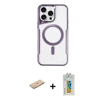 MARSİLYAN™- iPhone 11 Pro Max Kılıf Yadigar Klasik Özel Seri - Siyah Polymer Nano Ekran Koruyucu + Renkli Kamera Lens Koruma Cam - SI