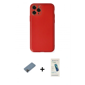 MARSİLYAN™- iPhone 11 Pro Max Kılıf Yadigar Klasik - Şeffaf Pasifik Cam Ekran Koruyucu + Shine Kamera Lens Koruma Cam - GI
