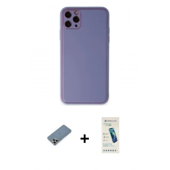MARSİLYAN™- iPhone 11 Pro Max Kılıf Yadigar Klasik - Şeffaf Pasifik Cam Ekran Koruyucu + Metal Kamera Lens Koruma Cam - GD