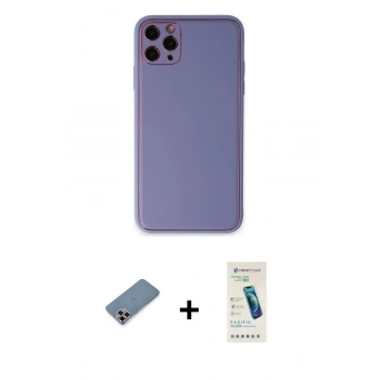 MARSİLYAN™- iPhone 11 Pro Max Kılıf Yadigar Klasik - Şeffaf Pasifik Cam Ekran Koruyucu + Metal Kamera Lens Koruma Cam - MR