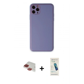 MARSİLYAN™- iPhone 11 Pro Max Kılıf Yadigar Klasik - Şeffaf Pasifik Cam Ekran Koruyucu + Pers Alüminyum Kamera Lens - KI