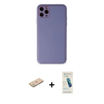 MARSİLYAN™- iPhone 11 Pro Max Kılıf Yadigar Klasik - Şeffaf Pasifik Cam Ekran Koruyucu + Renkli Kamera Lens Koruma Cam - YL