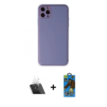 MARSİLYAN™- iPhone 11 Pro Max Kılıf Yadigar Klasik - Siyah 18D Cam Ekran Koruyucu + Kamera Lens Koruma Cam - SF