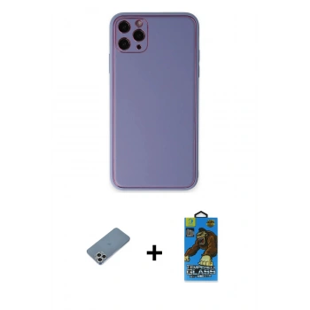 MARSİLYAN™- iPhone 11 Pro Max Kılıf Yadigar Klasik - Siyah 18D Cam Ekran Koruyucu + Shine Kamera Lens Koruma Cam - GS