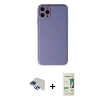 MARSİLYAN™- iPhone 11 Pro Max Kılıf Yadigar Klasik - Siyah 20D Premium Cam Ekran Koruyucu + Pers Alüminyum Kamera Lens - LT