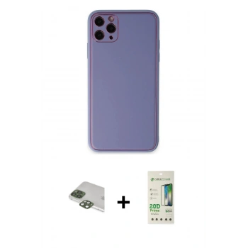 MARSİLYAN™- iPhone 11 Pro Max Kılıf Yadigar Klasik - Siyah 20D Premium Cam Ekran Koruyucu + Pers Alüminyum Kamera Lens - YL