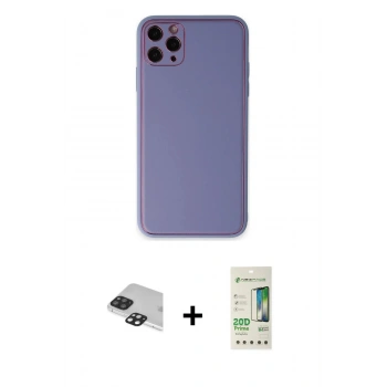 MARSİLYAN™- iPhone 11 Pro Max Kılıf Yadigar Klasik - Siyah 20D Premium Cam Ekran Koruyucu + Pers Alüminyum Kamera Lens - SH